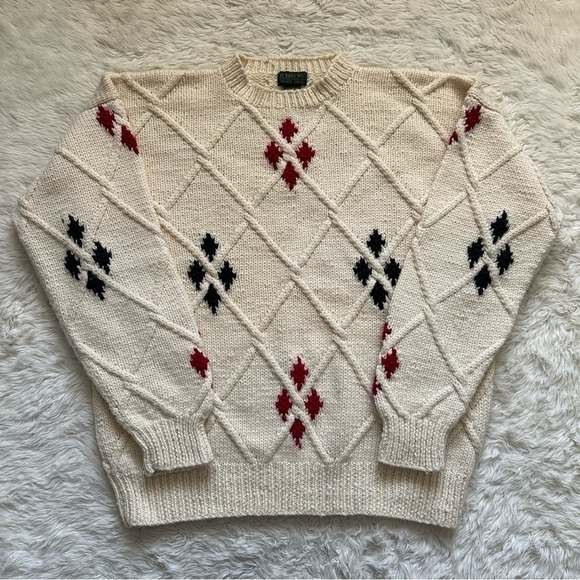 Vintage Sweater Robinson’s Private Stock Pullover 100% Worsted Wool Handknit XL - Picture 1 of 10